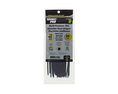 Nylon Cable Tie - White 50 Pack - 6"