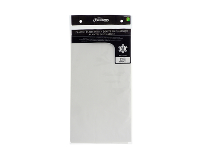 White Round Disposable Plast. Tablecloth - D=84"