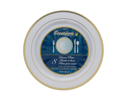 Plastic Disposable Dinner - D=10-1/4"-8ct
