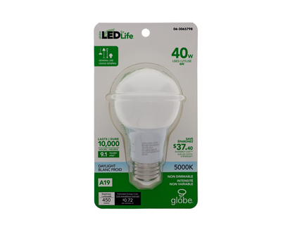 LED A19 40 Bulb 5000k - White - A19/40W/5000K