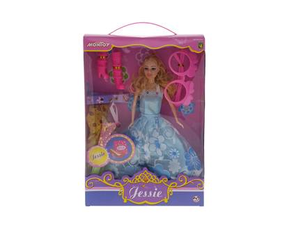 Doll In Dress W/Beauty Accessories