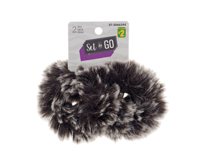Chouchou en fausse fourrure, 2pc - Pqt de 2