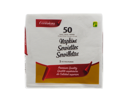 Assorted Lunch Napkins, 50 Pack - 12.6 "x 12.6"
