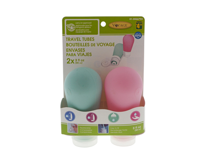 Squeezable Travel Tubes, 2pc - 2pk,3oz