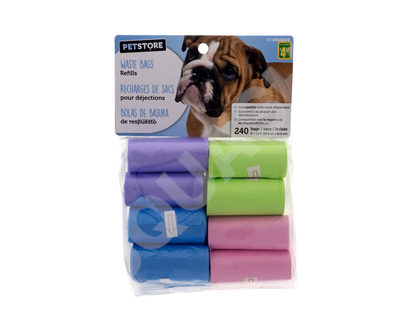 Pet's Waste Bag, 16 Rolls Pack - 240ct, 16 rolls x 15 bags
