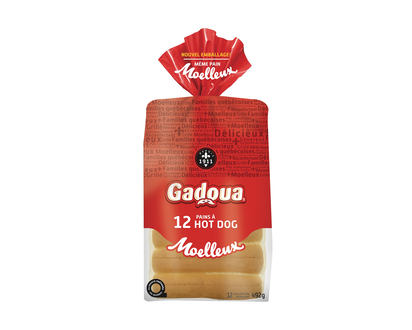 Gadoua pains moelleux à hot dog, 12PC - 600g