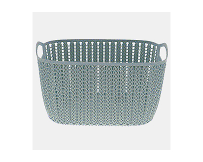 Medium Knit Look Plastic Basket - 11.1875"X8.5"X6.75"