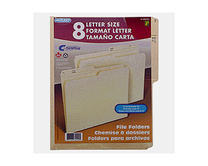 Paper Letter File Folder, 8pc - 8ct