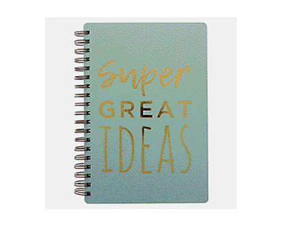 Twin Side Spiral Notebook w/Stamped Foil - 120 sheets, 80 gsm, 7" x 10.125"