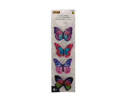 Butterfly Stickers, 4pc - 4pk