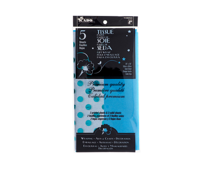Sheets Polka Dot Hotstamp Tissue Pap,5Pk - 20"x20"