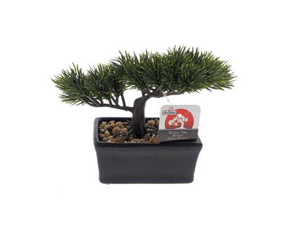 Plastic Bonsai Tree In Ceramic Pot - 7"
