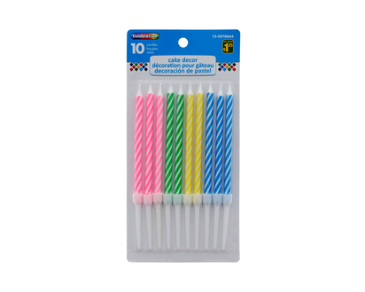 Birthday Candles Assorted, 10pc - 10pk