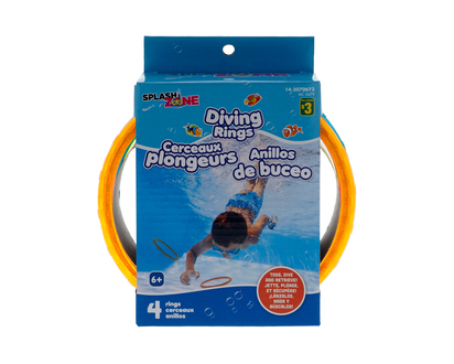 Assorted Diving Rings, 4pc - 4Pk