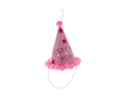 Chapeau de fête avec pompons - Français - 19cm grandeur