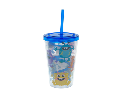 Kids Plastic Tumbler w/Twisty Straw - 12cm