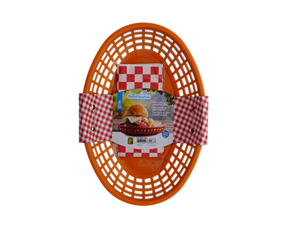Plastic Oval Slot Baskets, 4pc - 28.6 x 19.4 x 5.4 CM