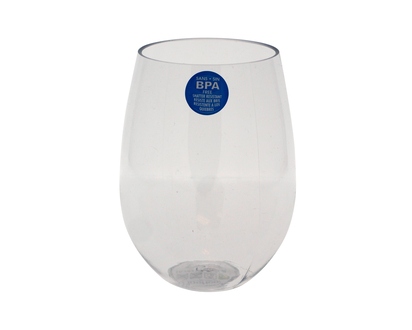 Plastic Clear Stemless Wine Glass - 20 oz/591 ml