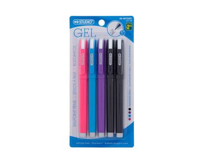 Stylo gel avec prise caoutchoutée, 5pc - Pqt de 5