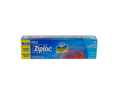 ZIPLOC Large Freezer Bags Seal Top, 14Pk - 26.8x27.3cm