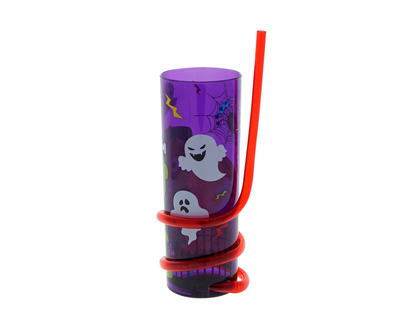 Halloween-Gobelet avec paille torsadée - 400ml/13.5oz