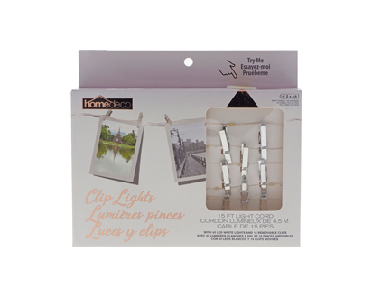 Pinces décoratives a/lumières, 16pc - 16 pinces
