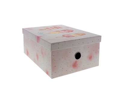 Perforated Rectangular Box With Print - 22cmx16cmx 8.5cm