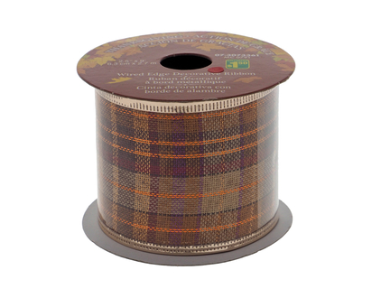 Thanksgiving-Ribbon With Wired Edges - 6.35 CM X 2.74 M