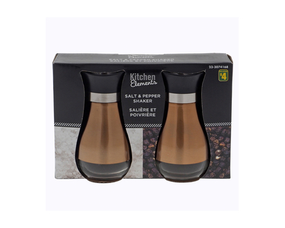 Salt/Pepper Inox Shakers, 2pc - 2pk