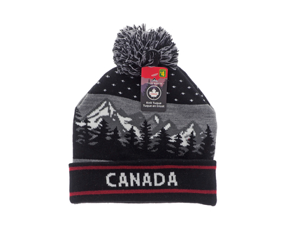 Men's Canada Hat W/pompom & Cuff - ADULT