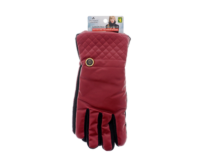 Ladies' Pu Gloves With Plush Interior - ADULT