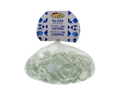 Perles en verre plates claires - 350g