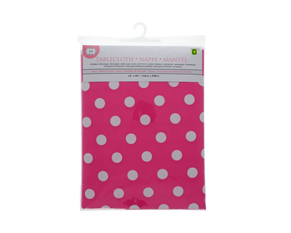 Table Cover W/White Polka Dots - 52" x 90"