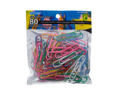 Jumbo And Regular Colored Paper Clips