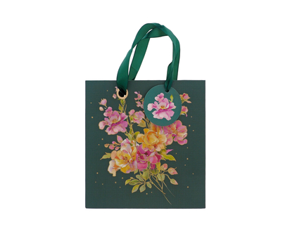 Sac-cadeau floral carré - 20cmx20cmx8cm