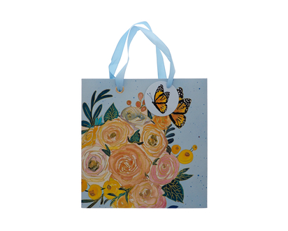 Large Floral Square Gift Bag - 28cmx28cmx10cm
