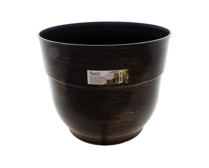 Planter With Metallic Brushed Finish - 33 TD X 21 BD X 26.5 H CM