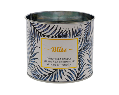 Citro.Candle In Printed Palm Leaf Can - 9.4cmx7.8cm