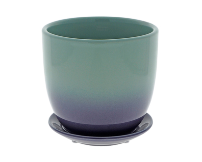 Two Tone Ceramic Flower Pot - 12.5CM H X 12CM D