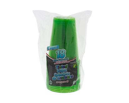 Cogan Tinted Pp Cup Asst Col - 18pk/473ml