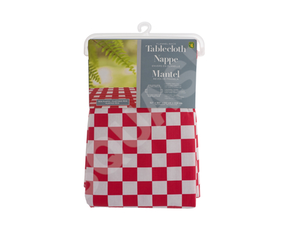 Checkered Flannelback Tablecover - 52"X90"