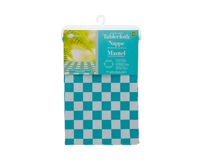 Checkered PEVA Flannelback Tablecover - 52"X70"