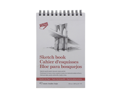 Carnet de croquis a/spirale 40 feuilles - 9pox6po,40 Pages