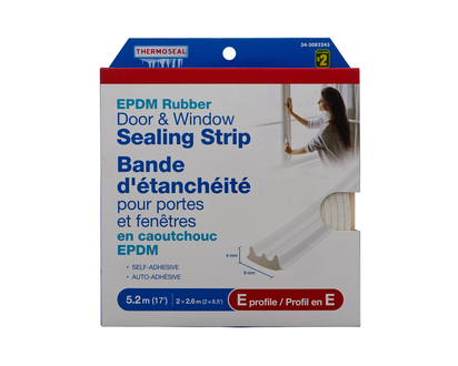 'E' Shaped Rubber Door+window Seal - 5.2 METERS