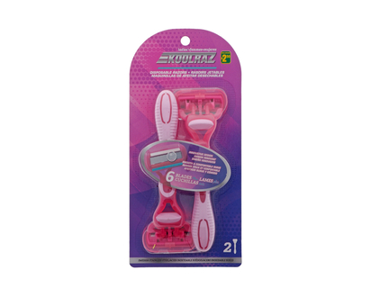 Women's 6 Blade Disposable Razor, 2 Pack - 2pk