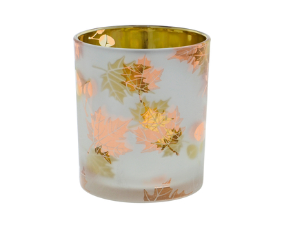 Tksgiving-Metallic Glass Candle Holder - 10CM H
