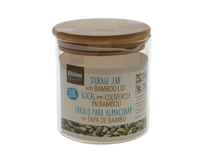 Glass storage jar with Bamboo lid - 772ML / 26 OZ