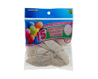 Ballons au fini perlé - Blanc 20u - Pqt 20/12po