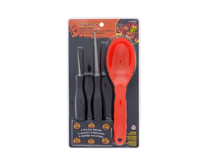 Halloween-Pumpkin Carving Kit, 9pc - 9pk