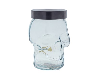 Hween-Skull Shaped Glass Jar With Lid - 1375ml